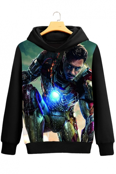 Fashion 3D Character Printed Long Sleeve Pullover Hoodie