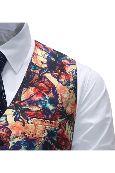 mens floral suit vests