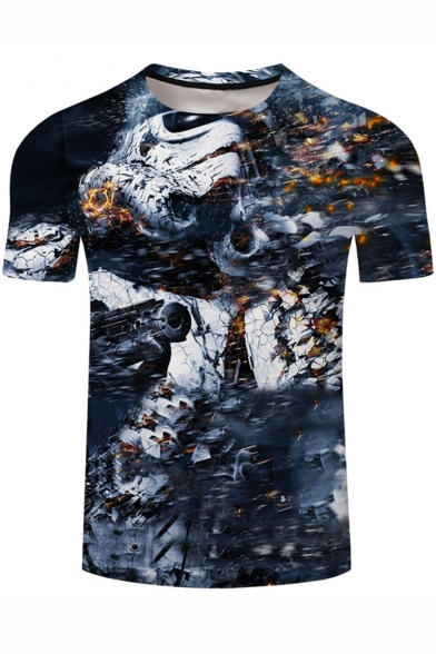 Star Wars Cool 3D Robot Soldier Pattern Short Sleeve Casual Classic Fit T-Shirt