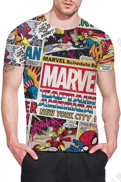 New Trendy Avengers Comic Character Pattern Short Sleeve Unisex Fitted T-Shirt