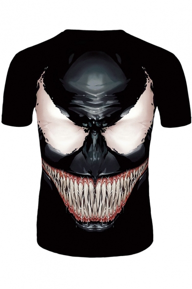 Popular 3D Printed Short Sleeve Black Casual T-Shirt