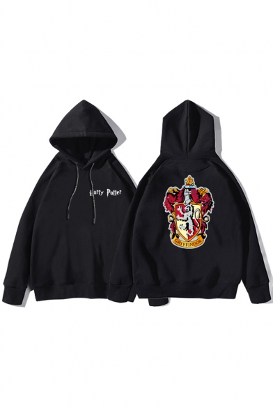 Harry Potter Fashion University Badge Printed Loose Fit Hoodie