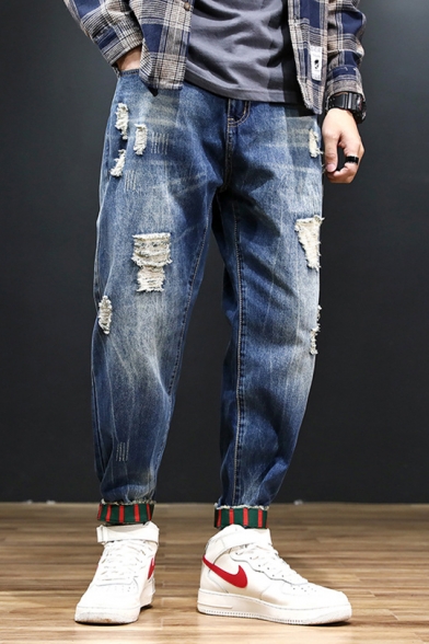 elastic cuff jeans mens