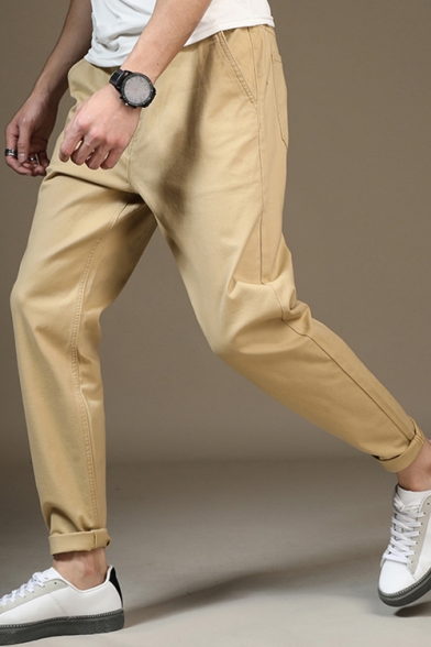 Macondoo Mens Thin Straight Solid Color Breathable Fashion Summer Pants 