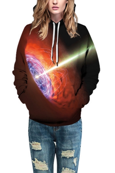 Universe Black Hole 3D Printed Unisex Relaxed Fit Pullover Hoodie