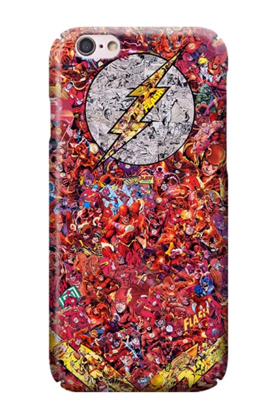 Comic Figure Lightning Logo Print Red Frosted Mobile Phone Case for iPhone