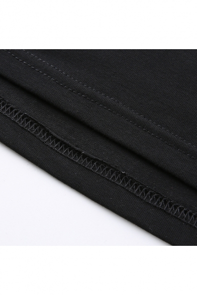 KILLER Letter Chains Printed Short Sleeve Slim Fit Black Cropped T-Shirt