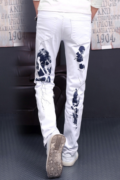 white regular fit jeans