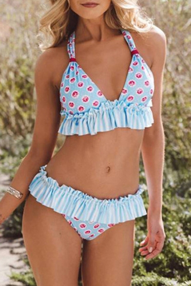 ruffle trim bikini top