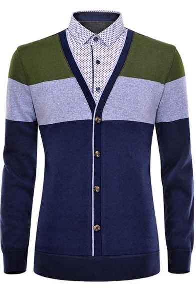 long dark blue cardigan