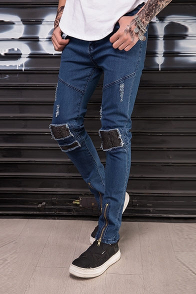 dark blue biker jeans mens