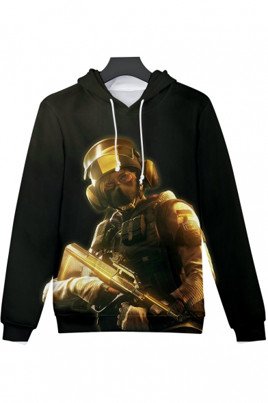 Cool Game Figure Printed Loose Relaxed Pullover Hoodie