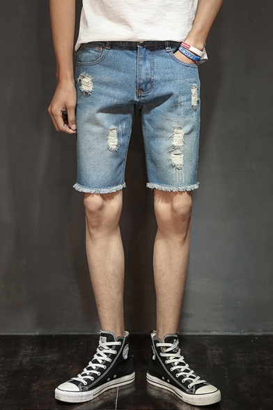 mens frayed jean shorts