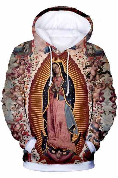 Our Lady of Guadalupe 3D Character Printed Long Sleeve Casual Unisex Hoodie
