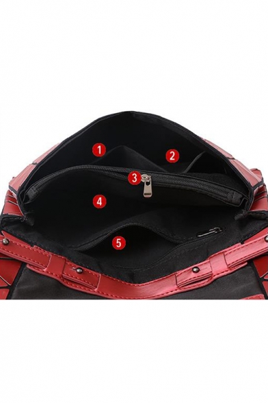 Hot Fashion Geometric Leather Straps Retro Shoulder Bag