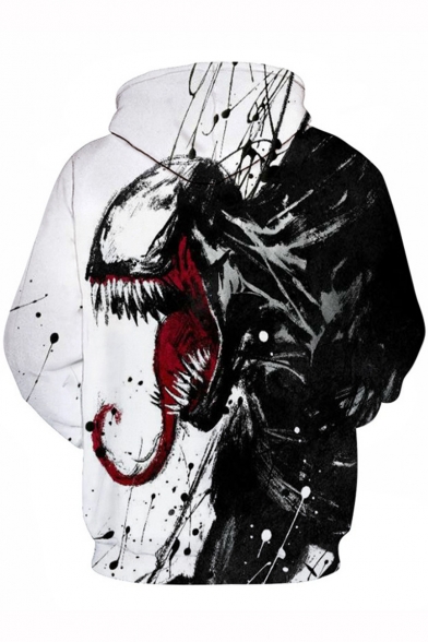 Popular 3D Pattern Loose Relaxed Fit Unisex White Hoodie