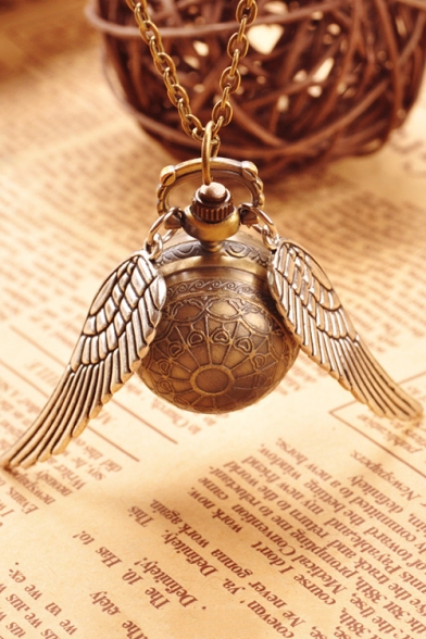 Harry Potter Vintage Gold Wing Embellished Necklace for Gift