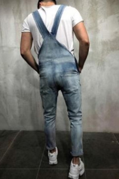 Hot Fashion Multi Pockets Slim Fit Overall Jeans for Men