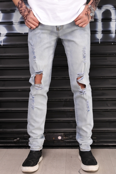 men's style ripped jeans