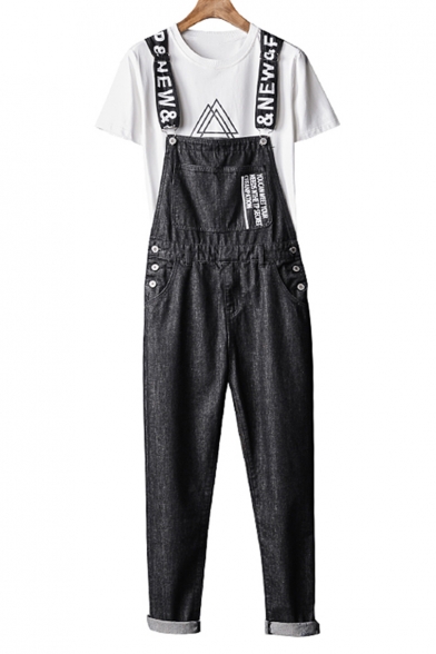 black ripped overalls mens