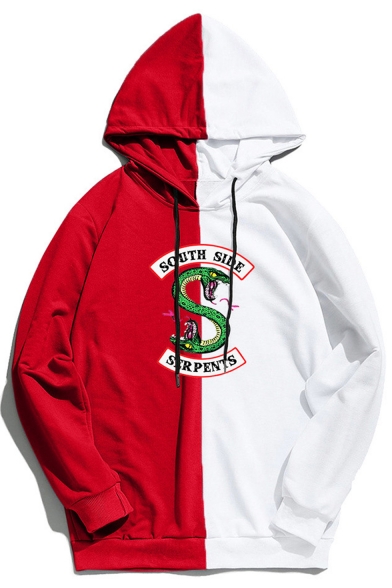 New Stylish SOUTH SIDE Snake Logo Colorblock Casual Loose Hoodie