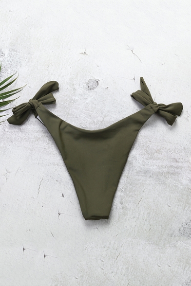 Sexy Fashion Leaf Printed Bandeau Top Tied Sides Bikinis Swimwear