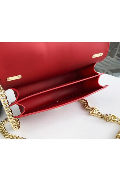 Fashion Plain Metal Ring Pearl Decoration Crossbody Clutch Bag 20*8*12 CM