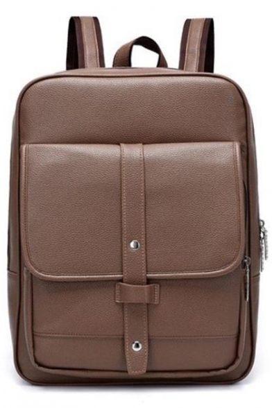Fashion Solid Color PU Leather Water Resistant School Daypack Laptop Backpack 30*12*40 CM