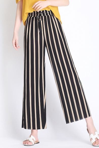 vertical striped wide leg pants