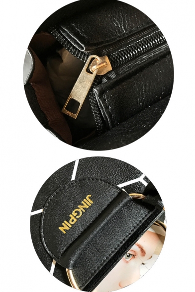 Trendy Geometric Letter Pattern Tassel Embellishment Top Handle Crossbody Bag 22*9*18 CM