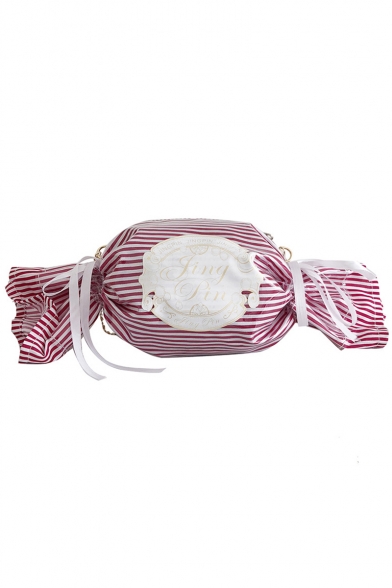 Designer Stripes Letter Printed Candy Shape Crossbody Sling Bag