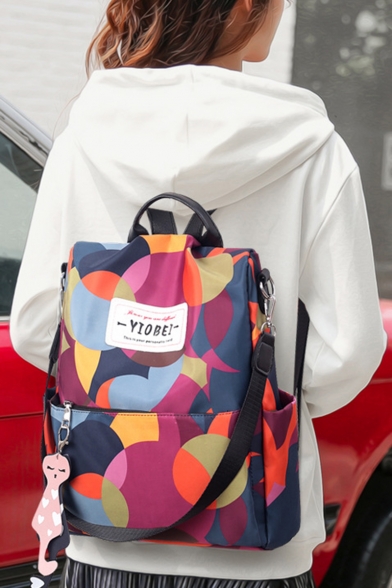 Fashion Multi-color Polka Dot Letter pattern Oxford cloth Backpack Shoulder Bags For Women 32*13*33