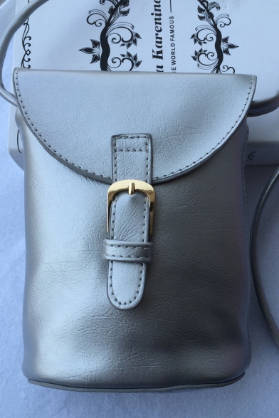 Hot Fashion Solid Color Belt Hasp Crossbody Phone Bag