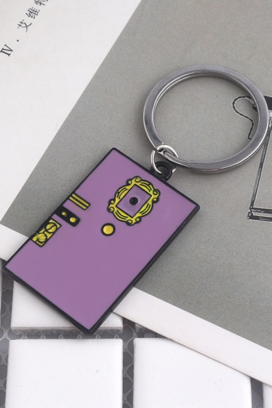 New Stylish Vintage Purple and Green Double-Sided Key Ring