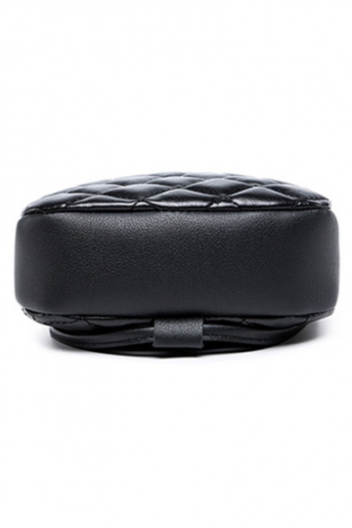 Popular Diamond Check Quilted Design Bee Embellishment Black Crossbody Handbag 15*5*18 CM