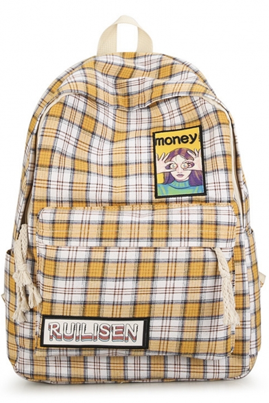 plaid backpack