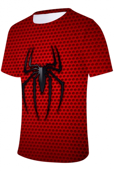 Fashion Cool Spider Far From Home 3D Printed Basic Red T-Shirt