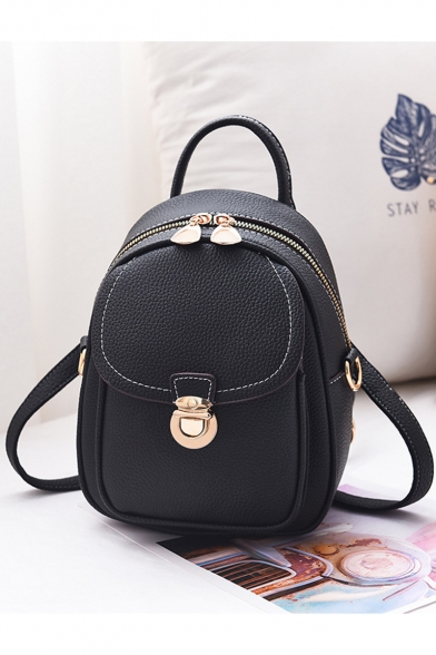 Fashion Elegant Plain Convertible Shoulder Bag Backpack 18*10*23 CM