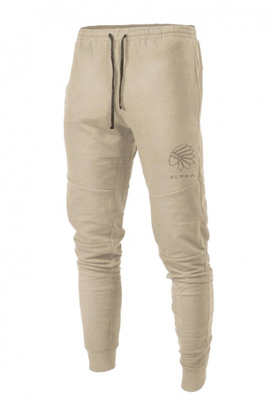 Hot Fashion Logo Printed Drawstring Waist Slim Fitted Sport Joggers SweatPants Pencil Pants for Men
