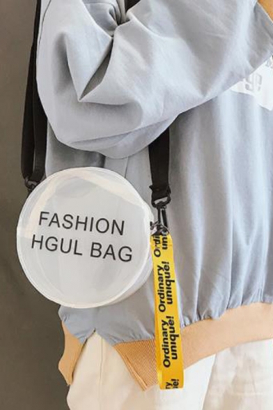New Trendy Letter Printed Transparent Round Crossbody Shoulder Bag 17*6*17 CM