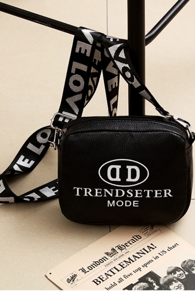 Trendy Letter Printed Wide Strap Crossbody Shoulder Bag 18*7*14 CM