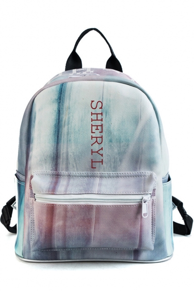 Trendy Omber Letter SHERYL Printed Zipper School Bag Backpack 26*13*31 CM