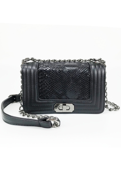 black quilted crossbody bag with chain