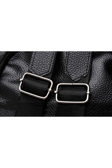 Glamorous Color Block Multipurpose Black PU Leather Shoulder Bag Backpack 31*15*34 CM