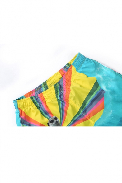 Guys Stylish Animal Printed Summer Surf Beach Swim Trunks with Lining