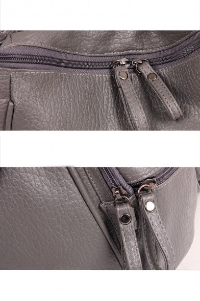 Ladies Plain Soft Leather Rivet Shoulder Strap Bag Backpack 29*14*31 CM