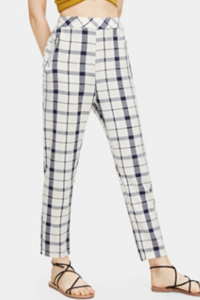 Summer Classic Plaid Printed Casual Straight Fit Pants