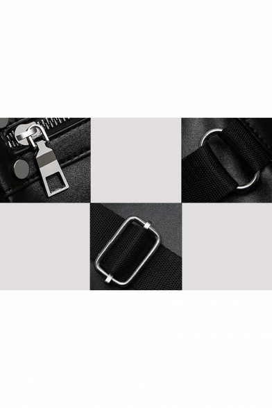 Simple Fashion Plain Zipper Rivet Embellishment Leisure Shoulder Bag Backpack 24*13*30 CM