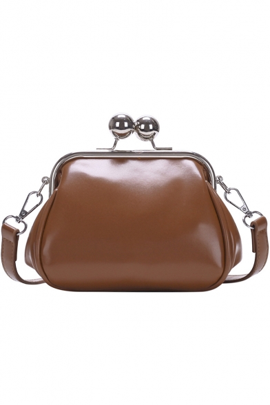 Simple Solid Color PU Leather Crossbody Clutch 17*9*13 CM