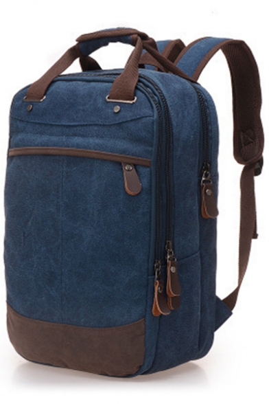 Unisex High Capacity Multi Functional Plain Canvas Portable Travel Backpack Laptop Backpack 40*15*25 CM
